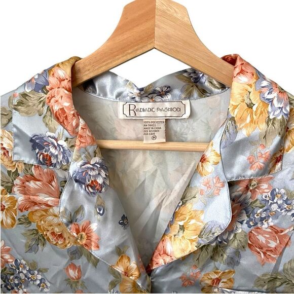 Vintage Radiadic Fashiodi Floral Front Button Sleepwear/Lounge Wear in Size M - Picture 11 of 12